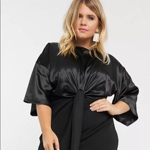 ASOS DESIGN Curve Satin Mix Dress